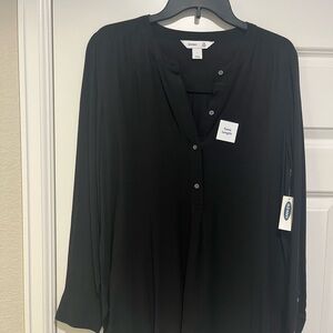 Old Navy Classic Black Tunic Blouse